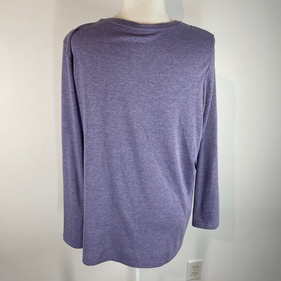 Lane Bryant Purple Long Sleeve Shirt with Silver Threading size 14/16 - Picture 3 of 4